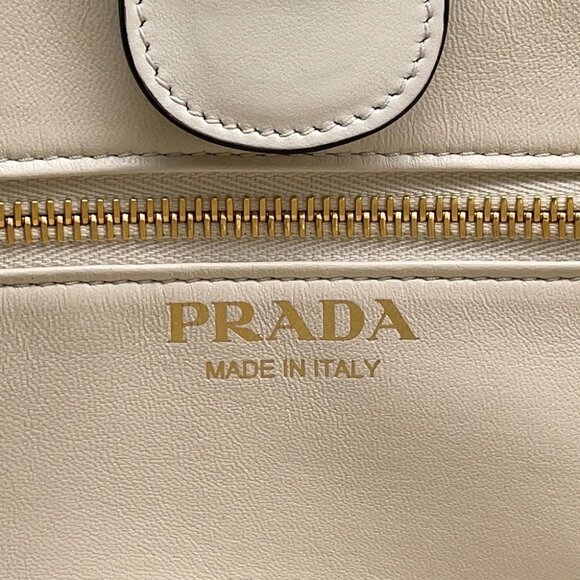 PRADA Tote Bag Leather White 1BG483 - Picture 11 of 14